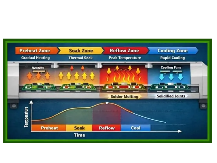 SMT Reflow Soldering Temperature Profile Explained: Preheating, Soaking, Reflow, Cooling